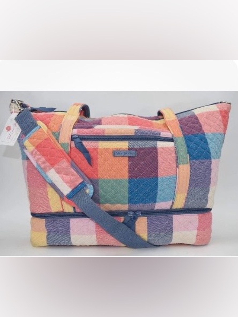 Vera Bradley Deluxe Travel Tote Tropics in Plaid *RARE*
